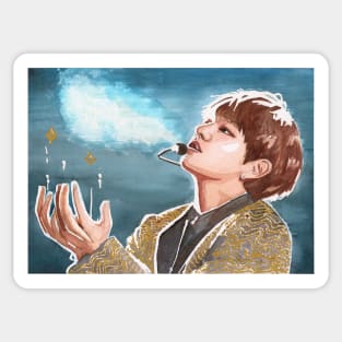 Kim Taehyung V BTS Singer Watercolour Fanart Sticker